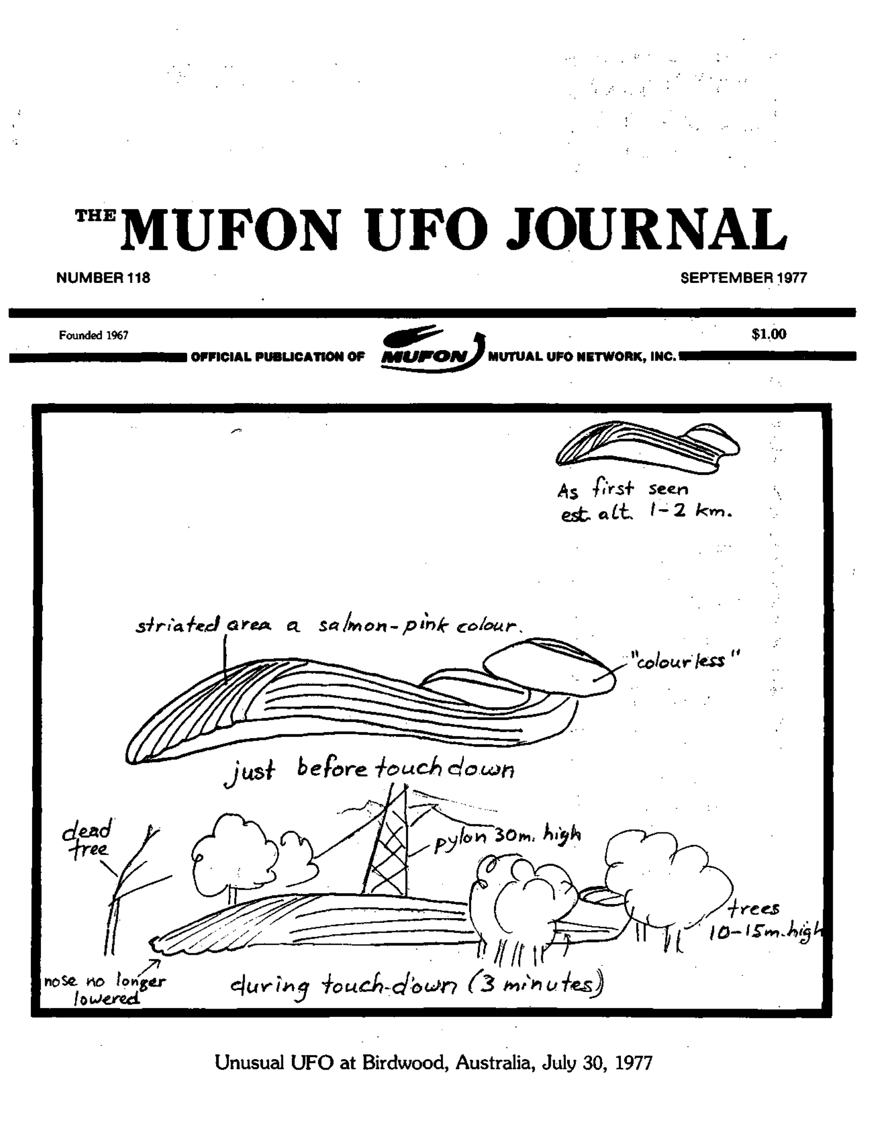 Complete text and images from the MUFON UFO Journal - 1977 9. September issue of the MUFON UFO Journal.